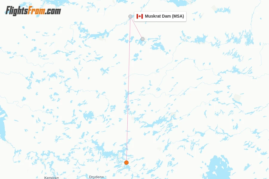 Muskrat Dam flight map
