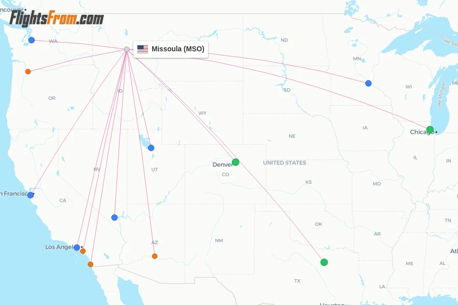 Missoula flight map