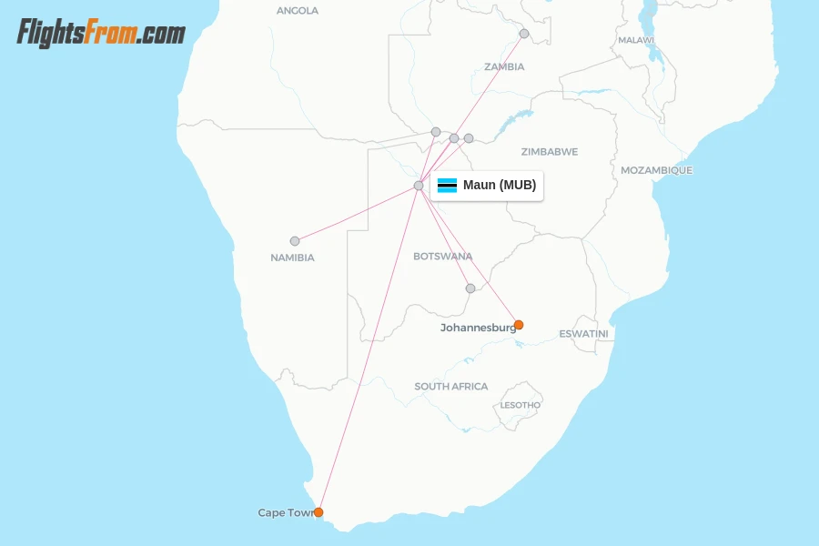 Maun flight map