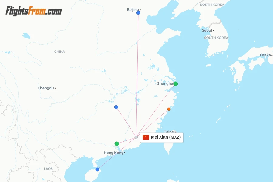 Mei Xian flight map
