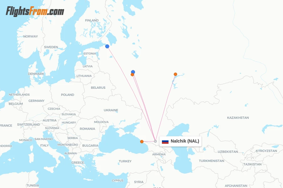 Nalchik flight map