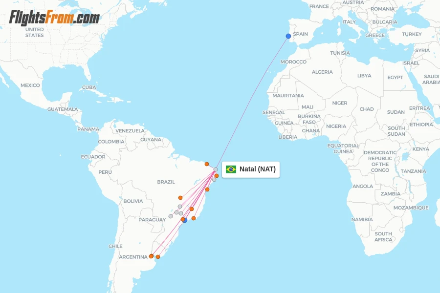 Natal flight map