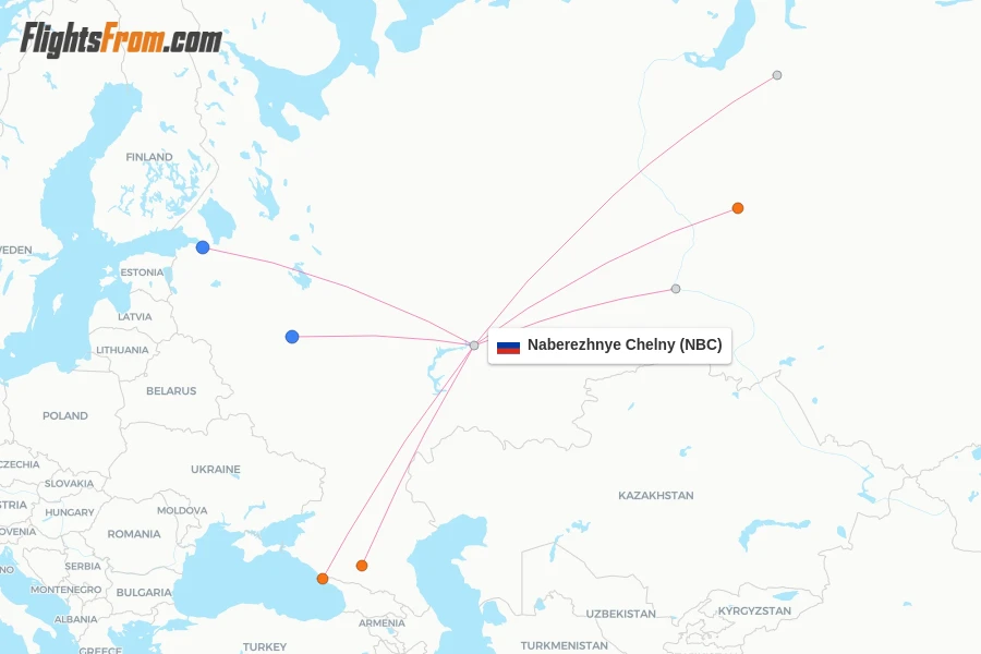 Naberezhnye Chelny flight map