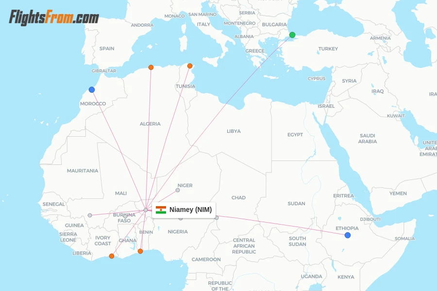 Niamey flight map
