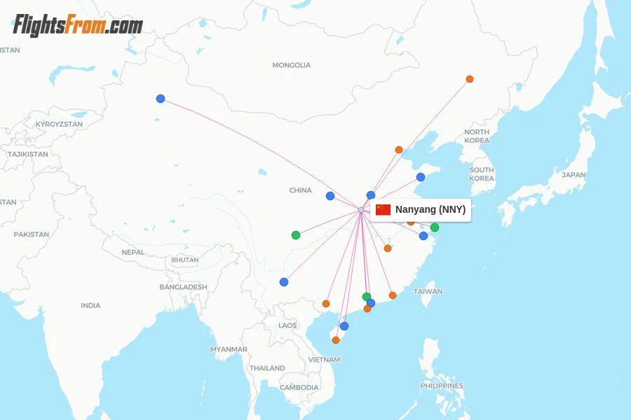 Nanyang flight map