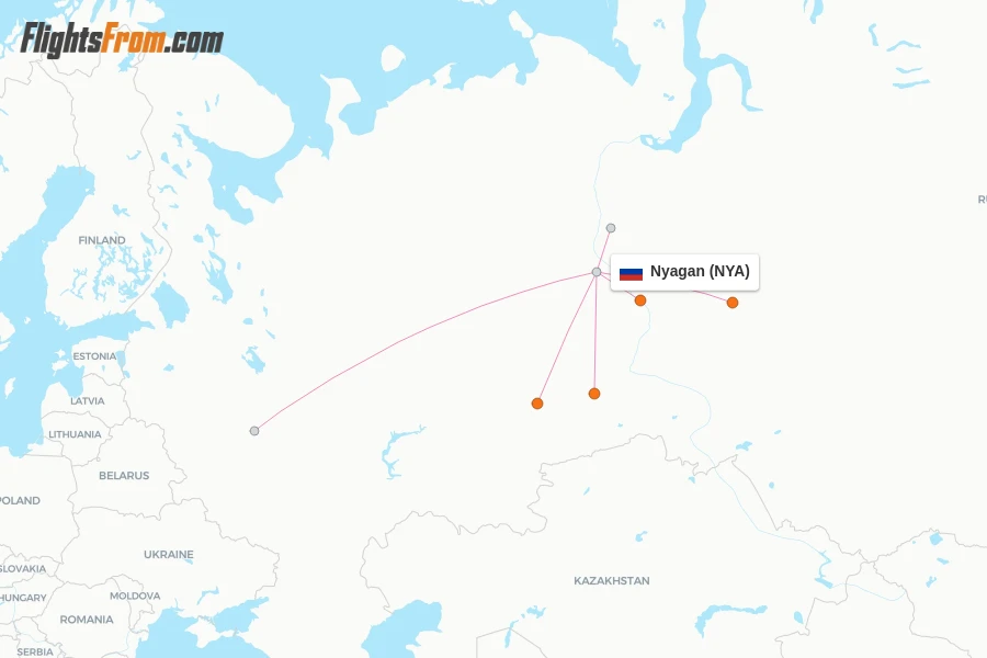 Nyagan flight map