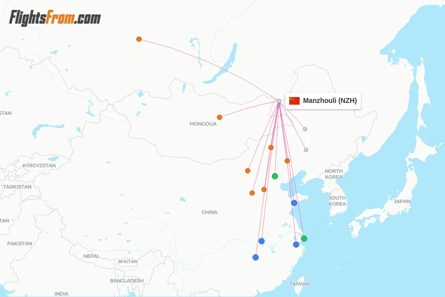 Manzhouli flight map