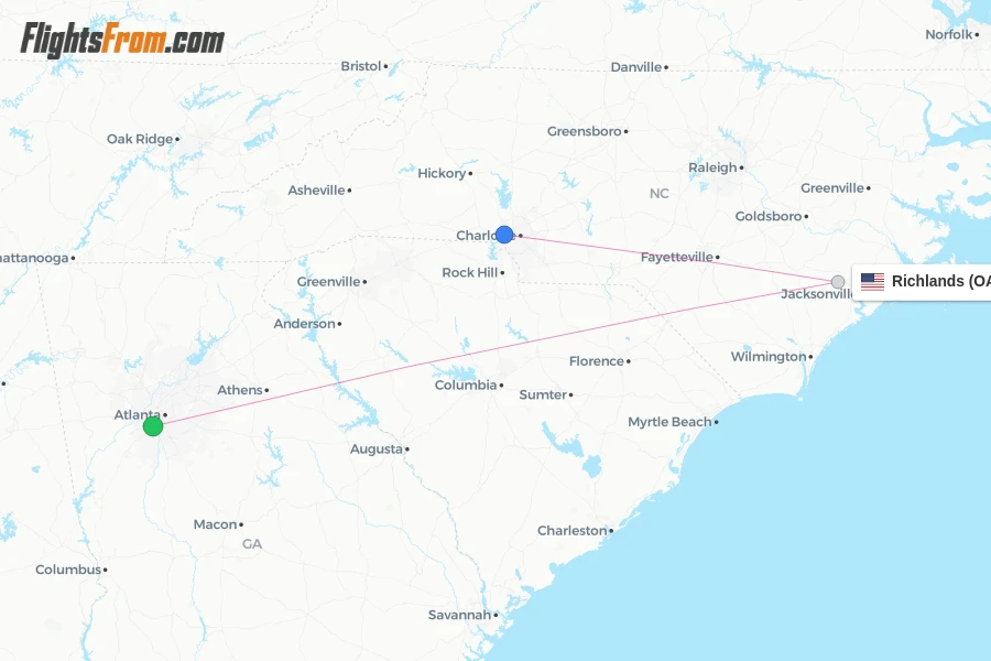 Richlands flight map