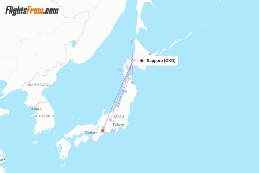Sapporo flight map