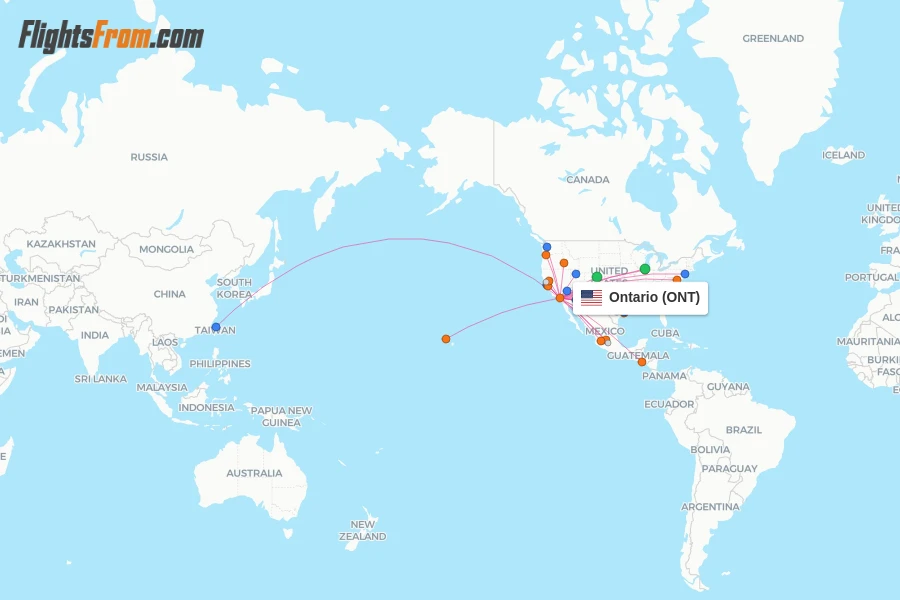 Ontario flight map
