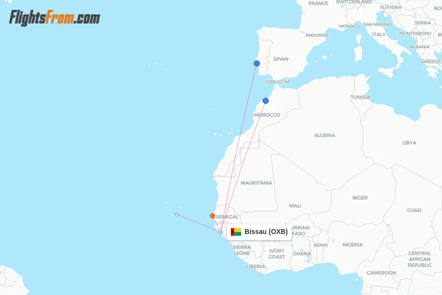 Bissau flight map