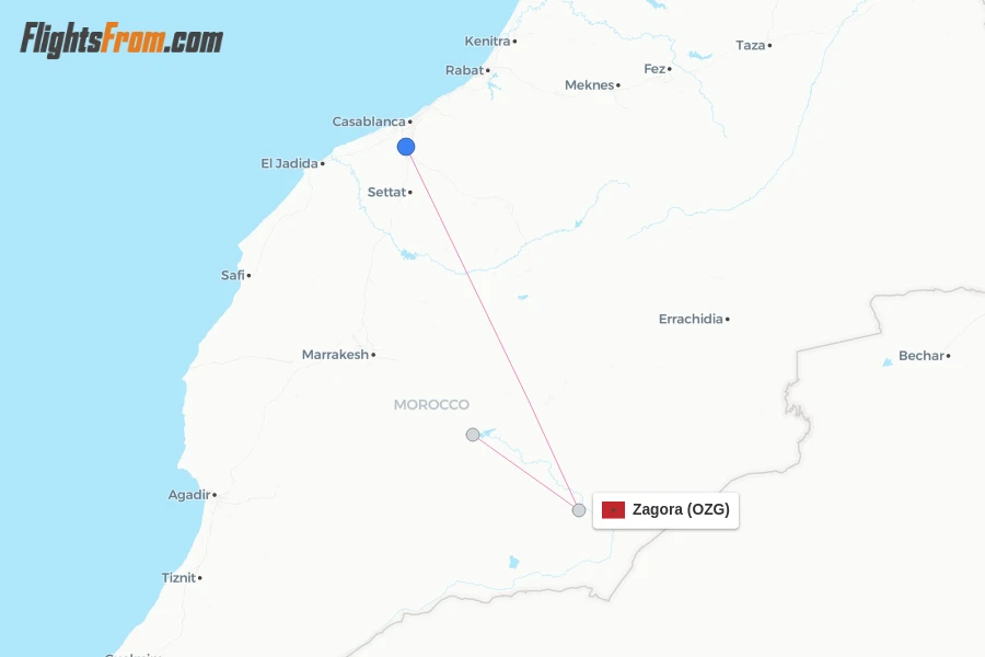 Zagora flight map