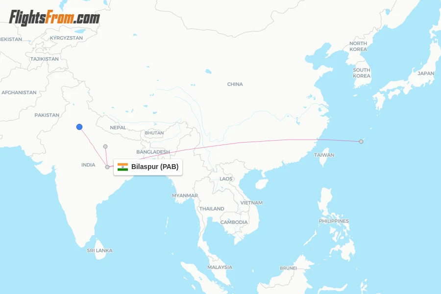 Bilaspur flight map
