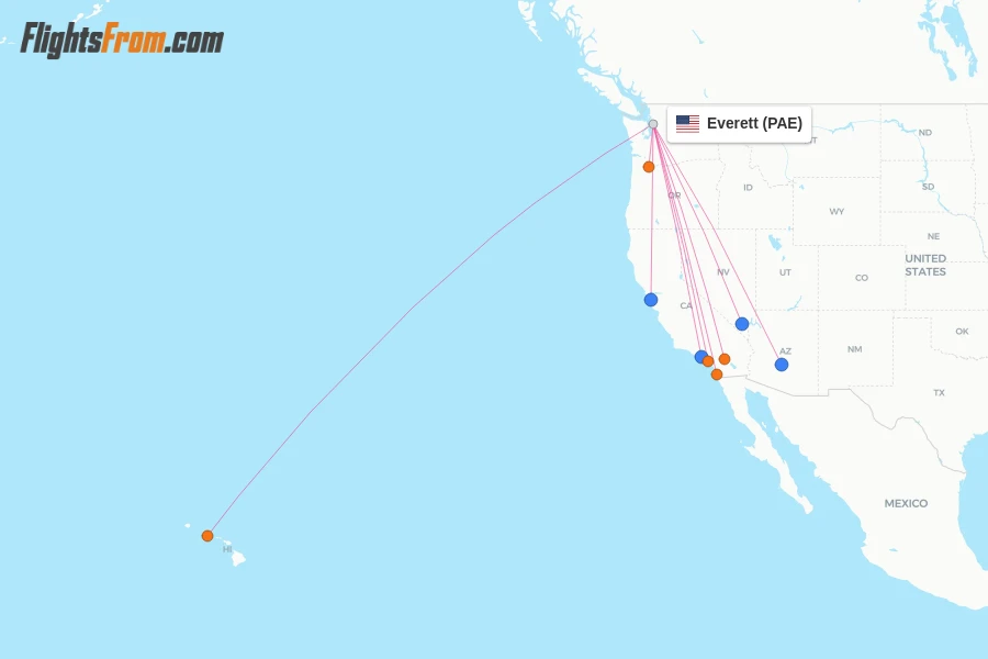 Everett flight map
