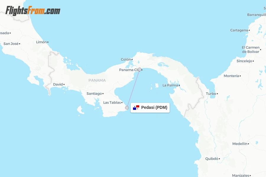 Pedasi flight map