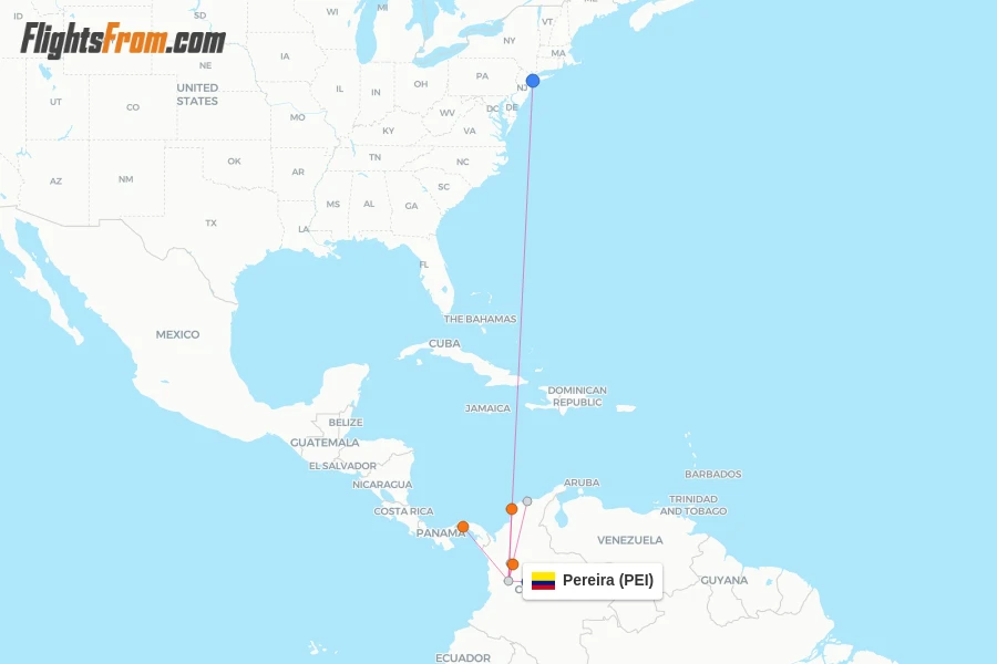 Pereira flight map