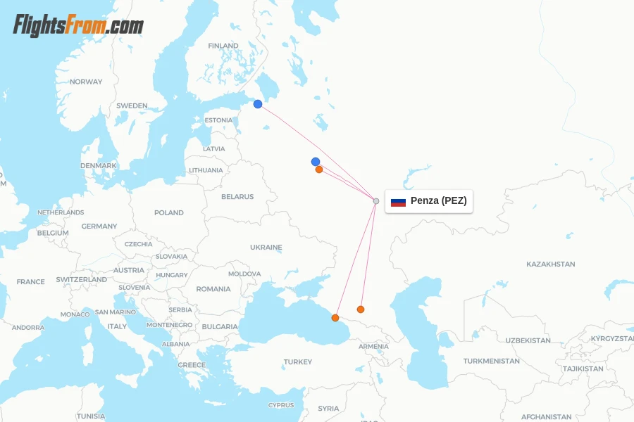 Penza flight map