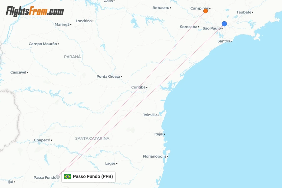 Passo Fundo flight map