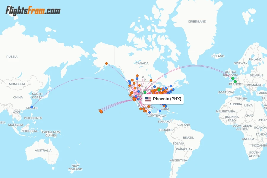Phoenix flight map