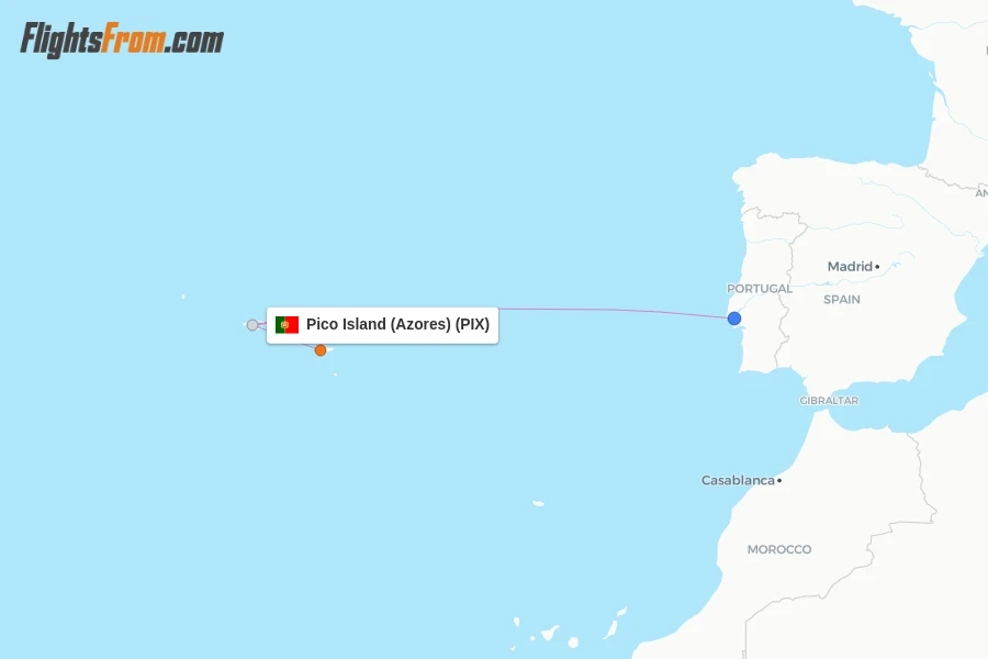Pico Island (Azores) flight map