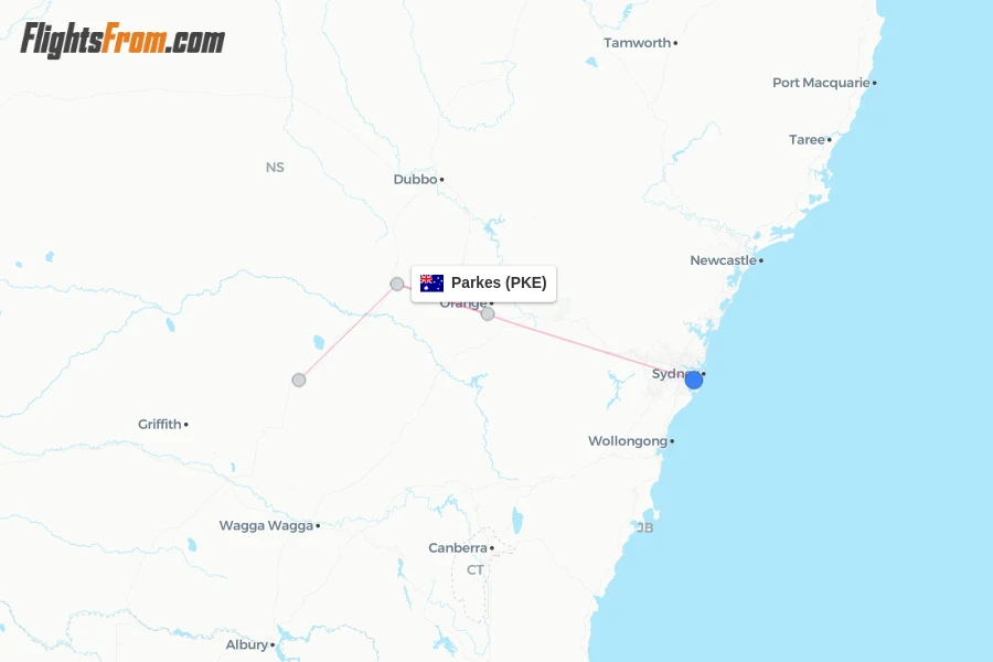 Parkes flight map