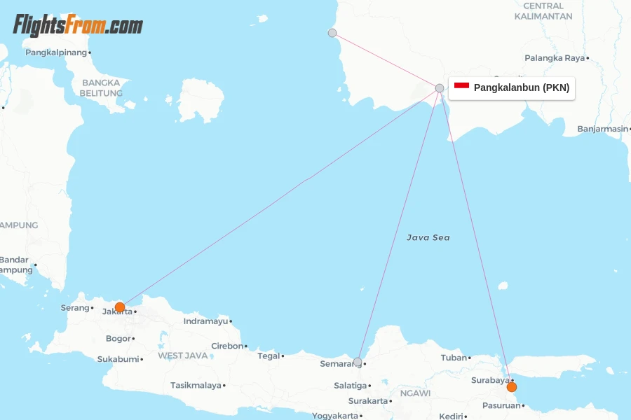 Pangkalanbun flight map