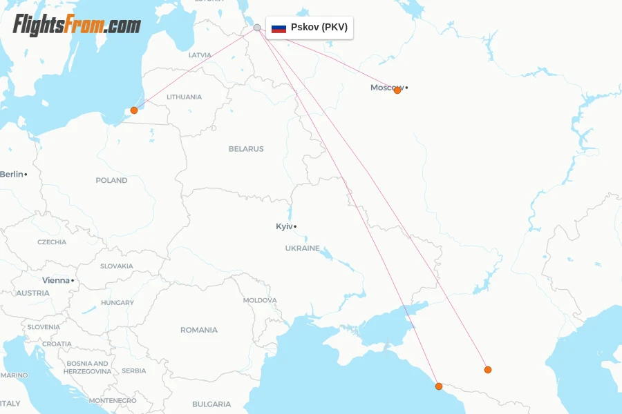 Pskov flight map