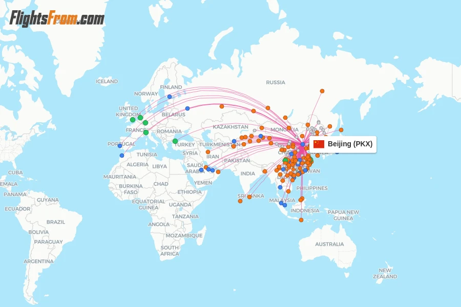 Beijing flight map