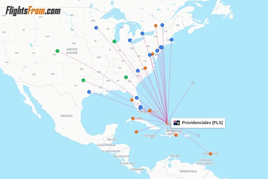 Providenciales flight map