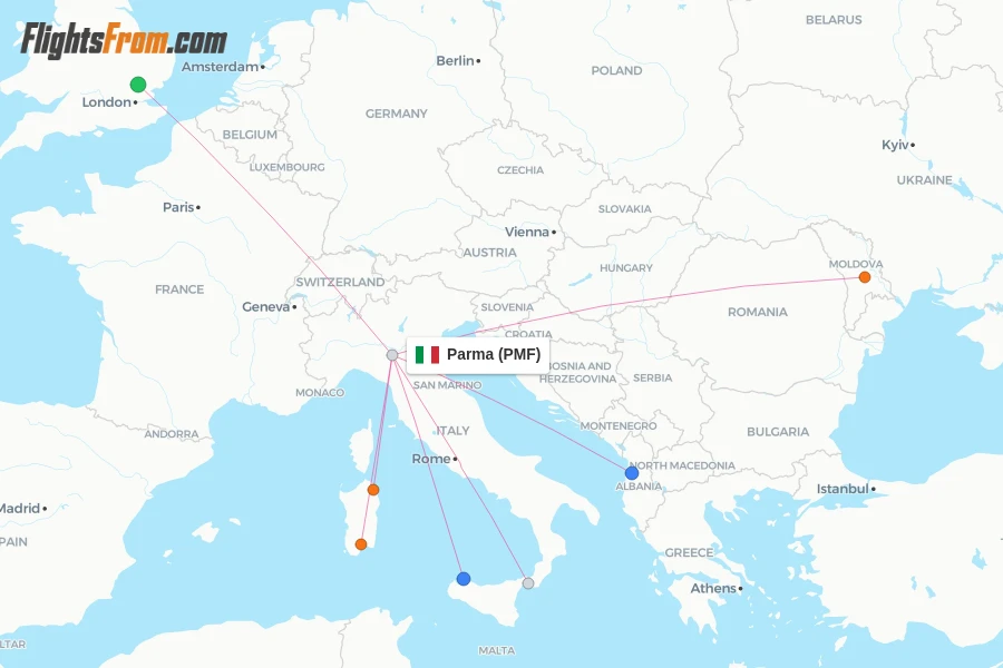 Parma flight map