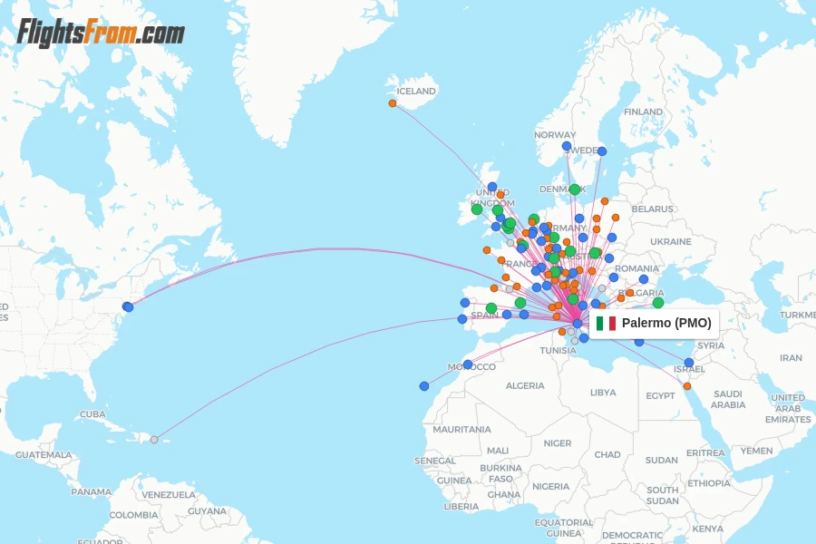Palermo flight map