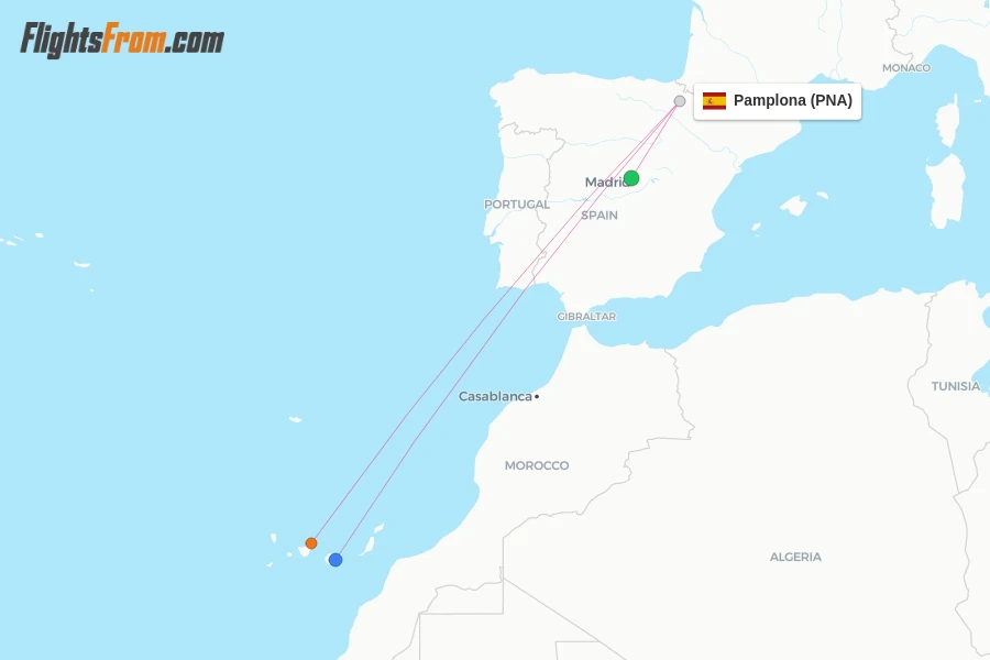 Pamplona flight map