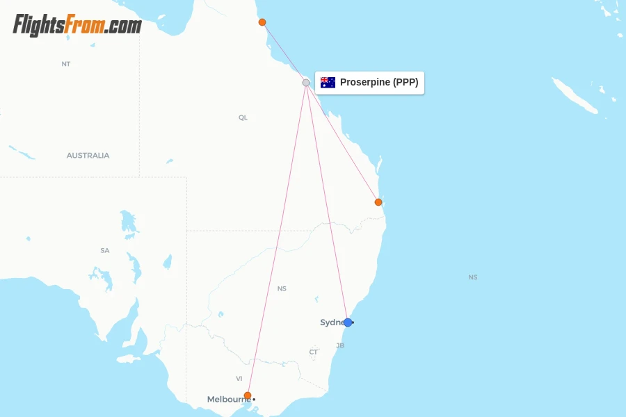 Proserpine flight map