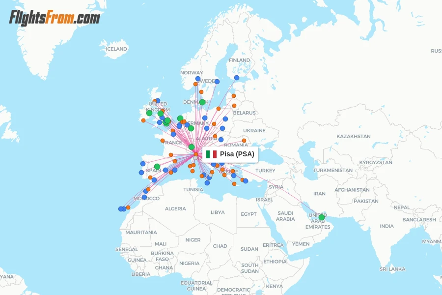 Pisa flight map