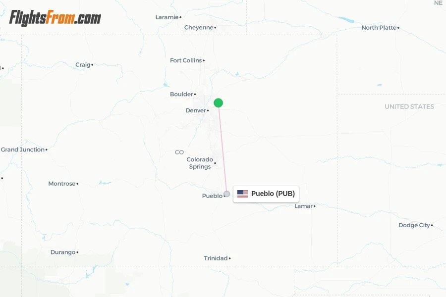 Pueblo flight map