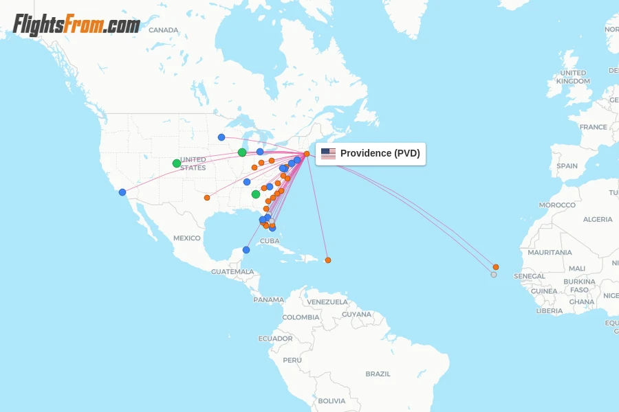Providence flight map