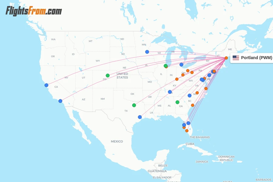 Portland flight map