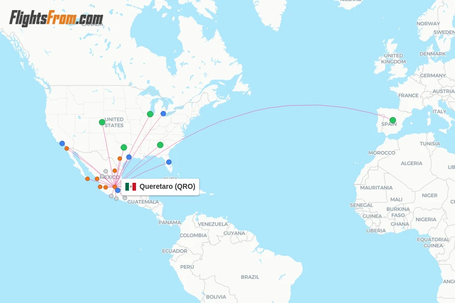 Queretaro flight map
