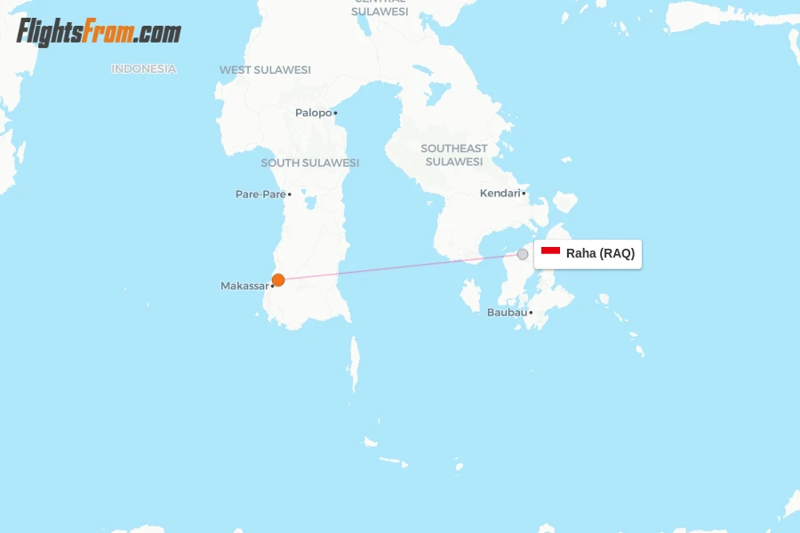 Raha flight map