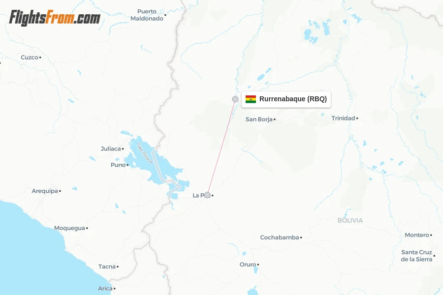 Rurrenabaque flight map