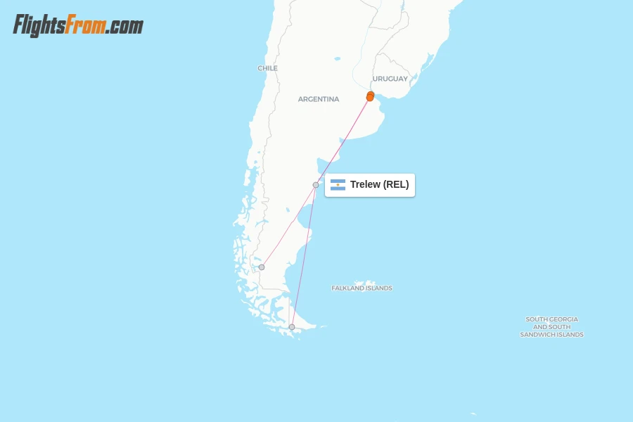 Trelew flight map