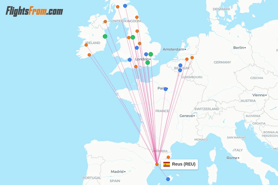 Reus flight map