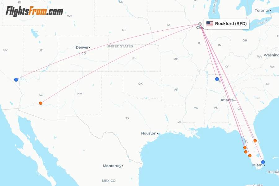 Rockford flight map