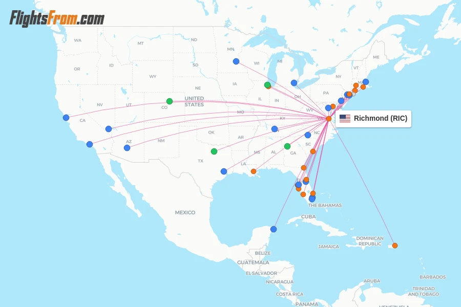 Richmond flight map