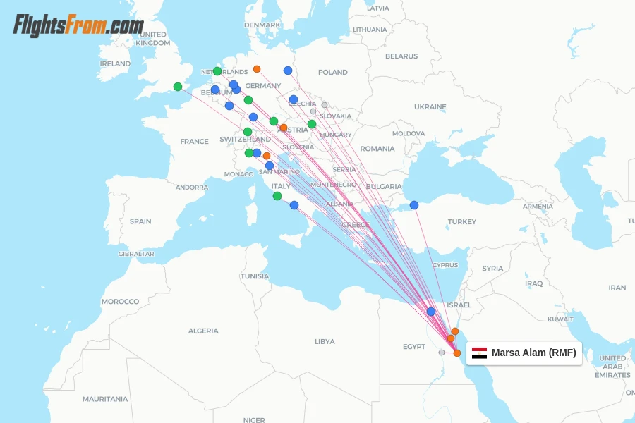 Marsa Alam flight map