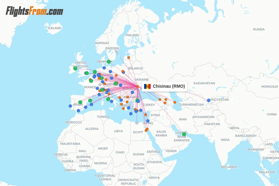 Chisinau flight map