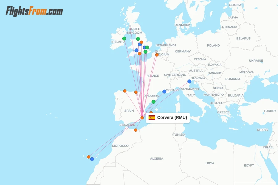 Corvera flight map