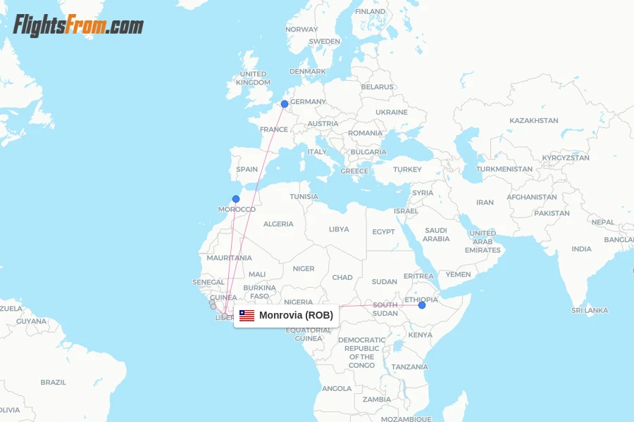 Monrovia flight map