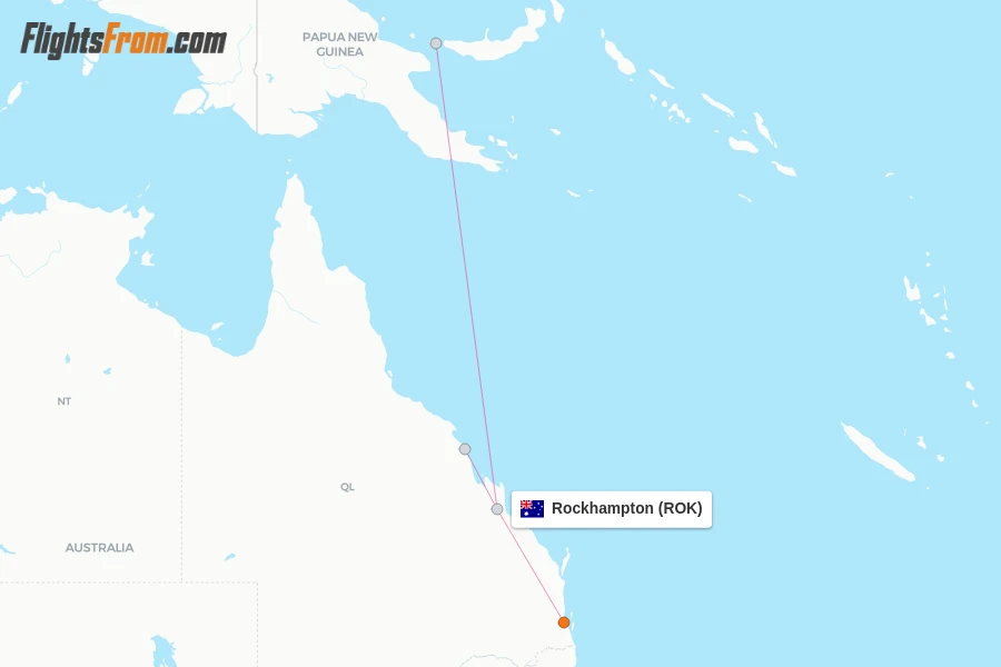 Rockhampton flight map