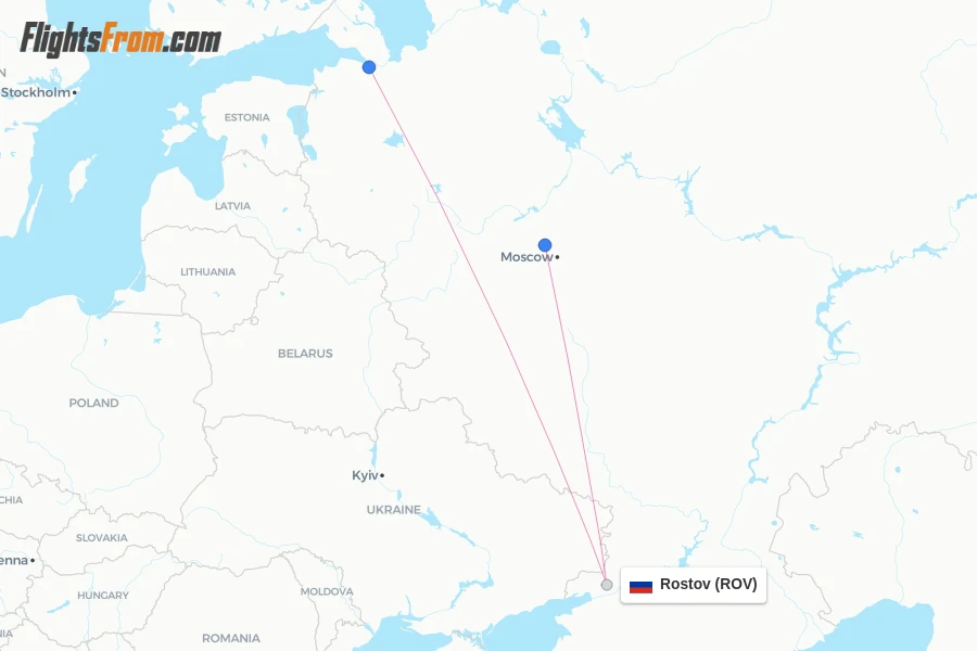 Rostov flight map